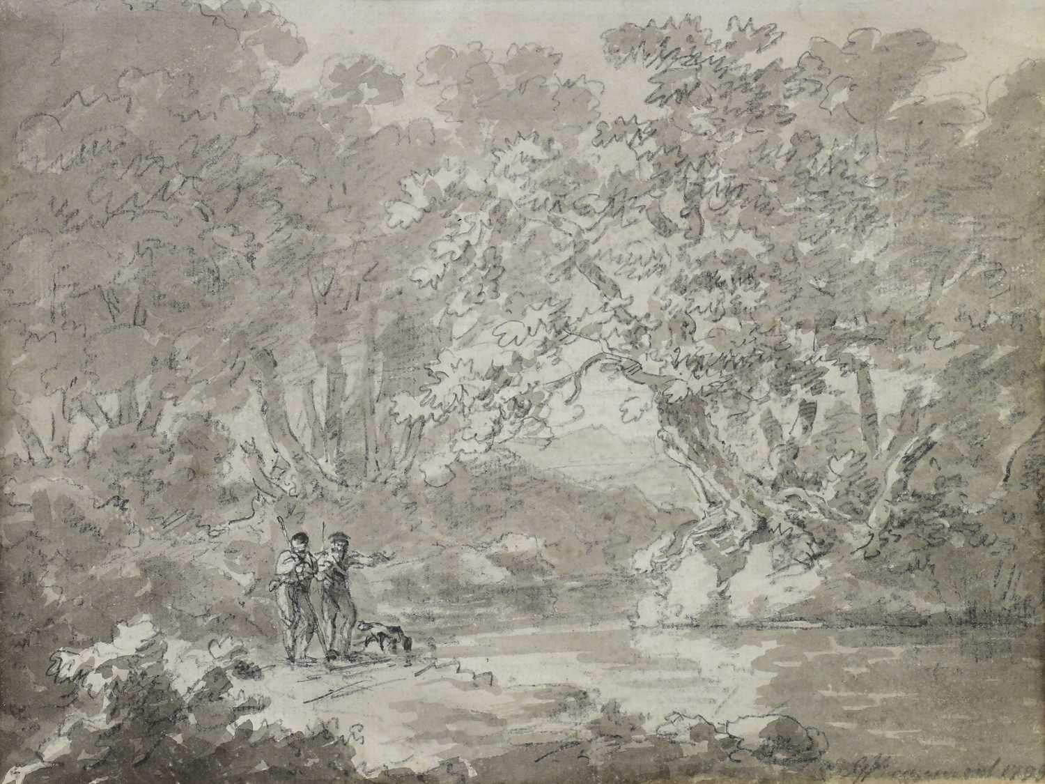 GEORGE HOWLAND BEAUMONT (1753-1827); monochrome watercolour, 'N. Aston, Friday December 6th 1799', - Image 2 of 3