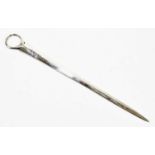 PETER & ANN BATEMAN; a George III hallmarked silver meat skewer, London 1793, length 23.5cm,