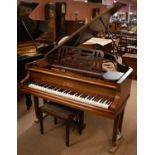 STEINBERG; an early 20th century walnut cased five foot baby grand piano, no. 27638, on sqaure