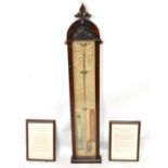 ADMIRAL FITZROYS; a mahogany cased barometer, 118cm.