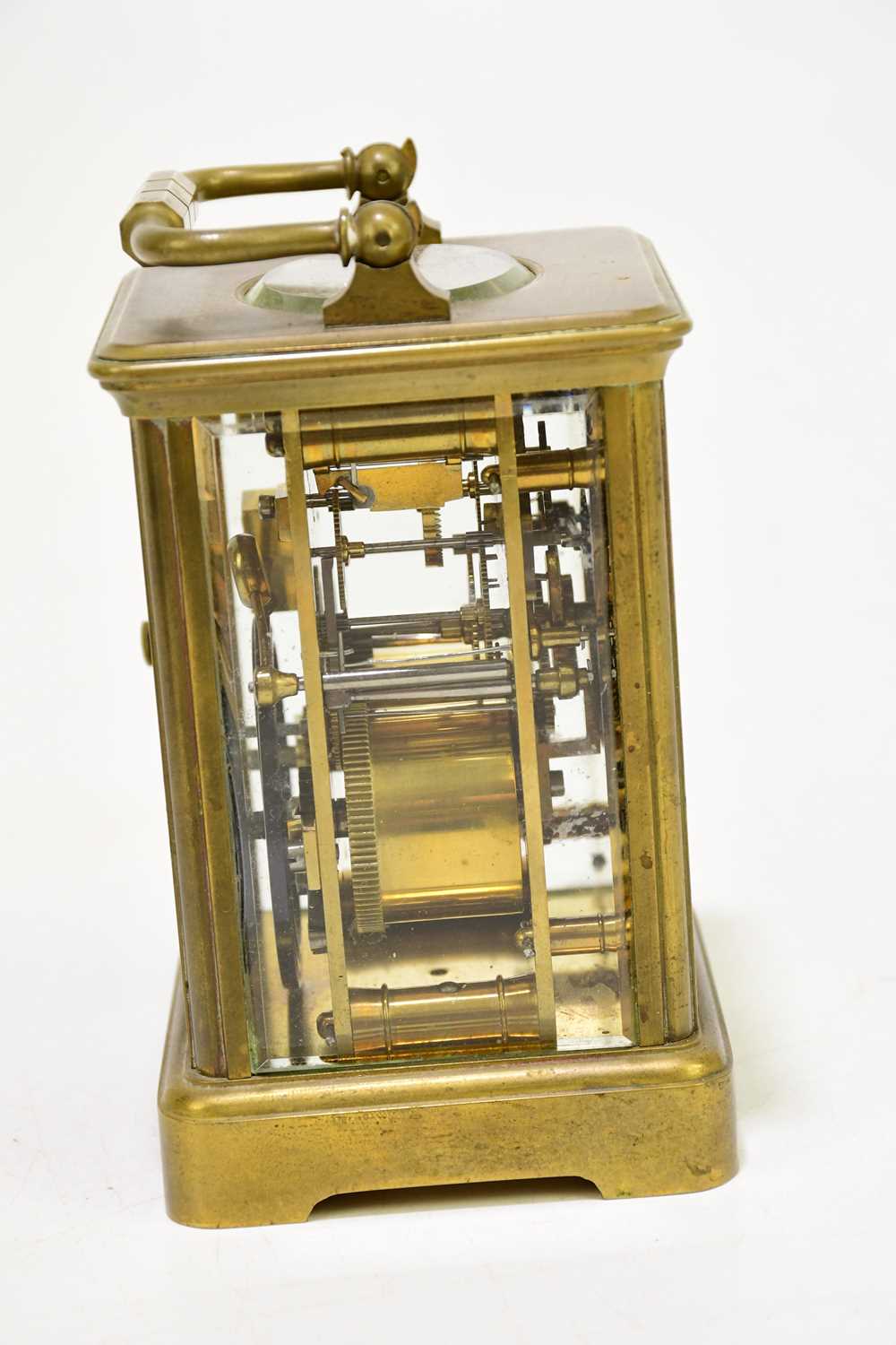 J.W. BENSON, LUDGATE HILL LONDON; a 19th century carriage clock with swing handle, the enamelled - Image 3 of 5