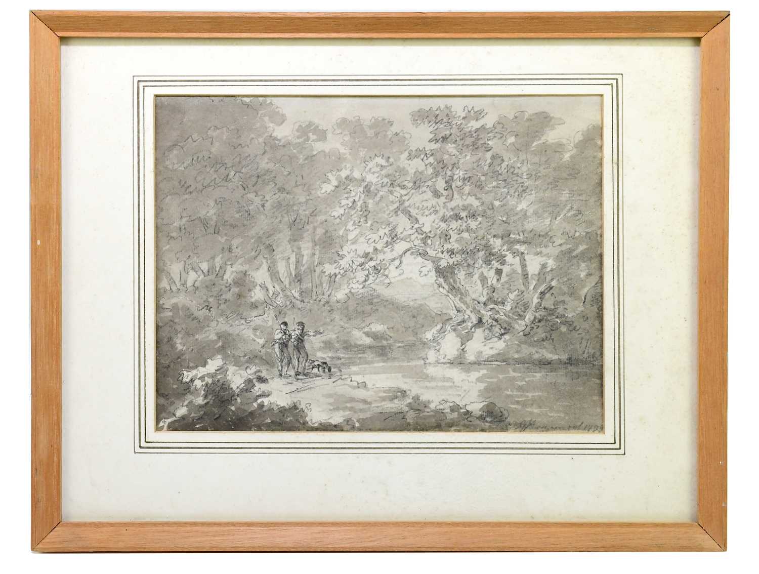 GEORGE HOWLAND BEAUMONT (1753-1827); monochrome watercolour, 'N. Aston, Friday December 6th 1799',