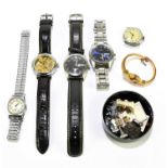 A small collection of assorted wristwatches to include a gentleman's Timex, Pulsar, a boxed