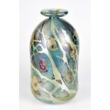 † Attributed to Peter Layton; contemporary Art Glass vase decorated in iridescent stylised motifs,
