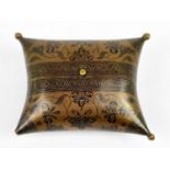 An Indian bronze pillow shaped purse, with floral detailing, length 14cm. Condition Report: One of