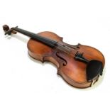 A full size violin, probably French, with interior label 'Copie de Gaspard Da Salo, in Brescia', the