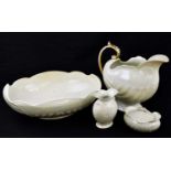 SHELLEY; a four piece wash set modelled as shells, height of ewer 29cm (4).