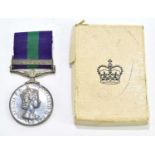 An Elizabeth II Cyprus General Service medal awarded BDR R.M YATES, Royal Artillery.