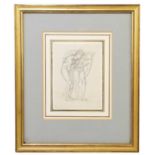 ATTRIBUTED TO SIR EDWARD COLEY BURNE JONES BT ARA RWS (1833-1898); pencil drawing, two male nudes,