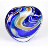 † PETER LAYTON (born 1937); a contemporary Art Glass vase of ovoid form, internally decorated with
