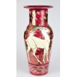 SALLY TUFFIN FOR DENNIS CHINAWORKS; a large limited edition vase decorated with gazelles and fish to