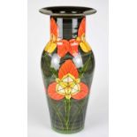 SALLY TUFFIN FOR DENNIS CHINAWORKS; a cylindrical vase of shouldered form with flared neck,