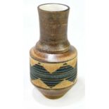 ALISON BRIGDEN FOR TROIKA POTTERY; an urn vase with a single geometric band, signed 'Troika' and