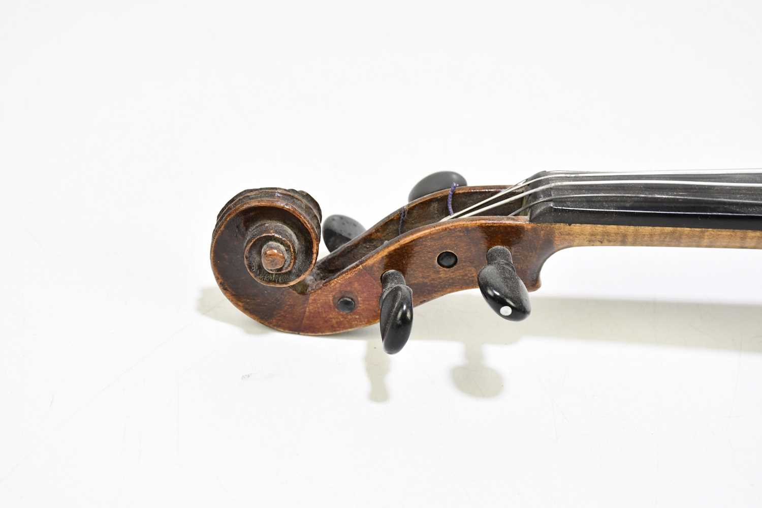 A quarter size German violin, with spurious 'Carlo Antonio Testore' label, with two-piece back - Image 4 of 5