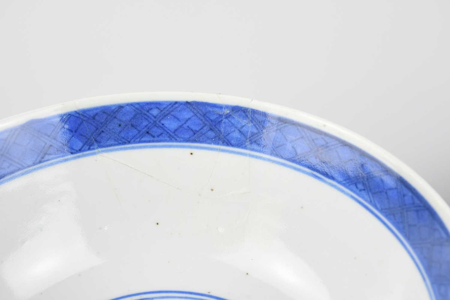 Two 19th century Chinese blue and white porcelain footed bowls comprising an example decorated - Image 5 of 17