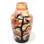 ANJI DAVENPORT FOR COBRIDGE; a large vase decorated in the 'African Sunset' pattern, height 26cm.