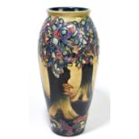RACHEL BISHOP FOR MOORCROFT; a large vase of oval form decorated in the 'Knightwood' pattern,