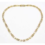 A 9ct gold open link necklace, weight 25.5g,