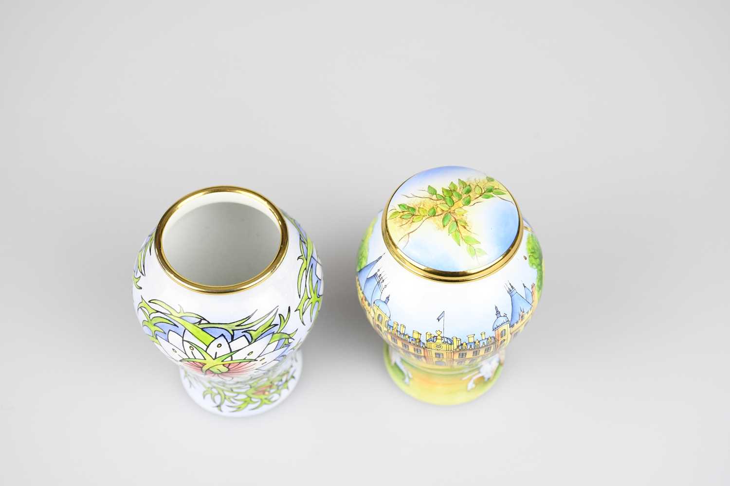 MOORCROFT; a limited edition jar and cover decorated in the 'Pride of Buckingham' pattern, height - Image 2 of 4