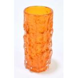 WHITEFRIARS; a tangerine glass bark vase, height 15cm.Condition Report: Good condition.
