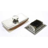 ASPREY & CO; a hallmarked silver nib wipe and blotter, the nib wipe Chester 1919, the blotter