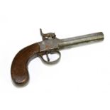 A 19th century precision cap muff pistol. Condition Report: Rust and pitting through out, holds on