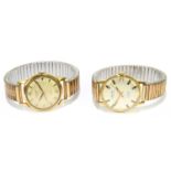 LIMIT; a gentleman's and gold plated and stainless steel bat (?) wristwatch, the silvered dial set