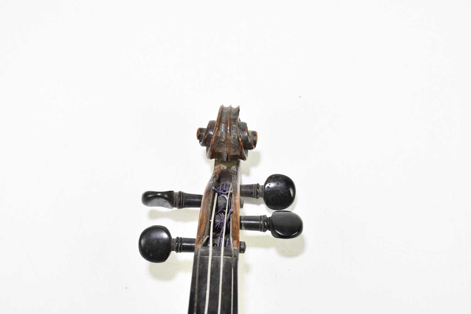 A quarter size German violin, with spurious 'Carlo Antonio Testore' label, with two-piece back - Image 3 of 5