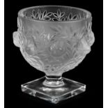 LALIQUE FRANCE; a pedestal vase 'Elisabeth', signed, height 13cm.Condition Report: Light scratches