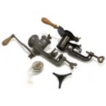 A vintage cast metal 'Magic Marmalade cutter' with a meat grinder (2).