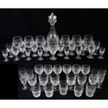 WATERFORD; a fifty-nine piece part suite of 'Colleen' pattern drinking glasses, comprising six