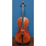RODERICH PAESOLD; a two-piece back violoncello, 75cm, together with bow stamped Margo Raposo (2).