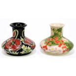 COBRIDGE STONEWARE; two squat trial vases decorated with floral sprays, height 9cm (2)Condition