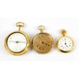 A George III yellow metal single fusee pair cased pocket watch, the enamel dial with Roman