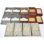 A collection of eighteen late 19th century folding linen backed town maps, to include Glastonbury,