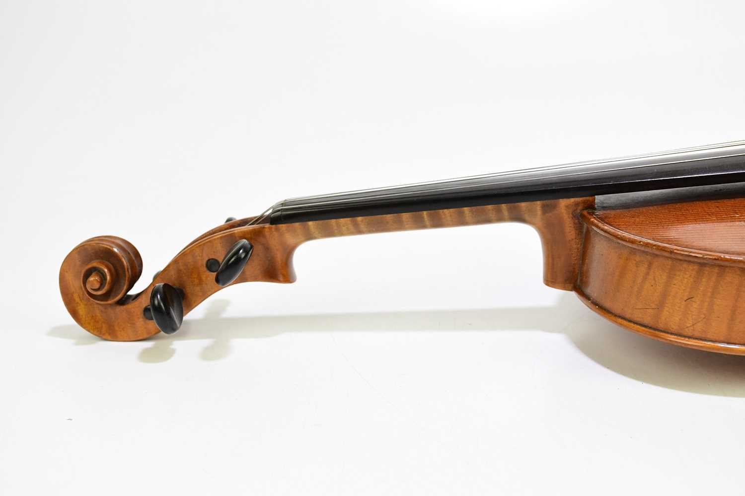 A full size violin, probably French, with interior label 'Carlo Storioni Cremonensis Faciebat 1897', - Image 5 of 7