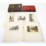 A collection of six early 20th century engravings of views of Manchester including The Exchange, The