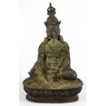 A bronze figure of a Buddha, height 21cm.