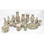 A collection of 19th century and later Chinese Cantonware, to include double gourd vase decorated
