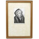 AFTER WENCESLAUS HOLLAR (1607-1677); engraving, 'Lady Alice Bacon' after Hans Holbein the elder,