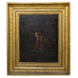 LATE 18TH/EARLY 19TH CENTURY DUTCH SCHOOL; oil on oak board, maiden with earthernware urn in an