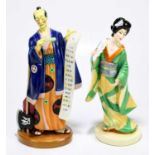 ROYAL DOULTON; two figures comprising HN2899 'Yum Yum' and HN2898 'Ko Ko', height of largest 30cm (
