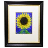 † KELLY JANE; pastel, a sunflower, signed lower right, 19 x 25cm, framed and glazed.Condition
