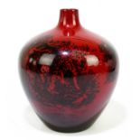 ROYAL DOULTON; a flambe woodcut vase, pattern number 1516, height 23cm.Condition Report: Damage to