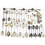 A collection of Victorian and later hallmarked silver tea and christening spoons, various years