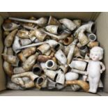 A mixed group of clay pipes.