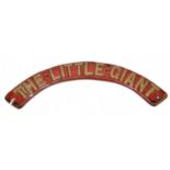 RAILWAYANA - LITTLE GIANT; a cast brass name plate, possibly for a Tasker smokebox, with red