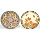 CHARLOTTE RHEAD FOR CROWN DUCAL; two wall chargers, including an example decorated in the '