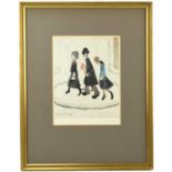 † LAURENCE STEPHEN LOWRY RBA RA (1887-1976); a limited edition pencil signed print, 'The Family',