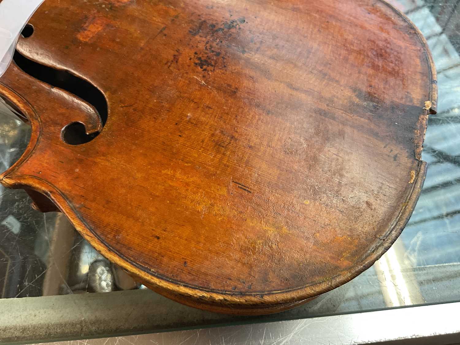A full size violin for restoration, probably French, with one-piece back, length 35.5cm.Condition - Image 8 of 13
